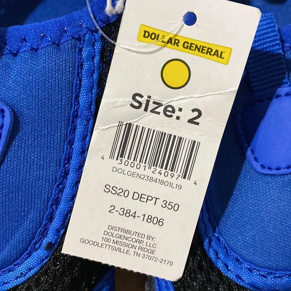 BOYS BLUE WATER SHOES SIZE 2